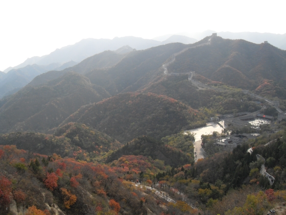 View of the great wall and valley from the top